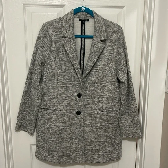 Torrid Gray Textured Women's Blazer - Picture 2 of 5